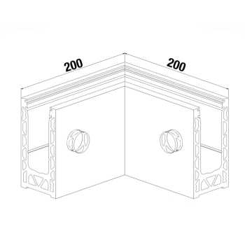 Inside Corner - Model 1020 CAD Drawing